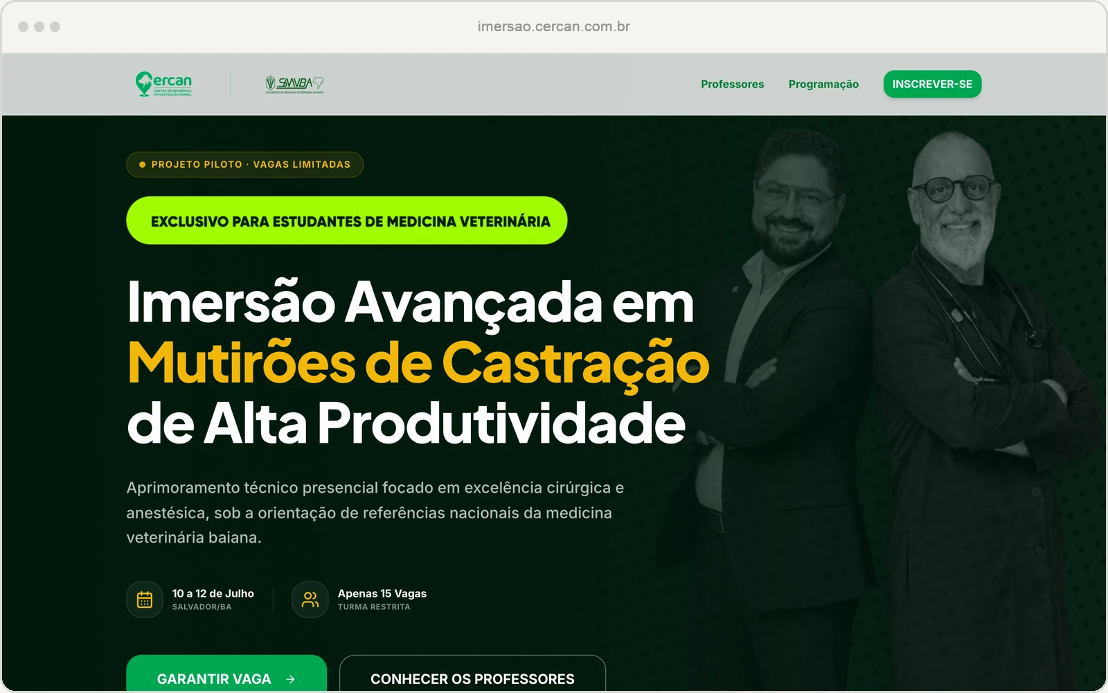 Site público CERCAN Imersão